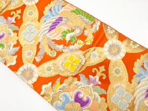 アンティーク　華紋に鳳凰模様織り出し袋帯（材料）